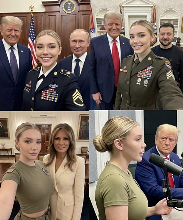 AI-Generated example — "Jessica Foster" — a viral AI-generated persona who gained m